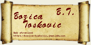 Božica Tošković vizit kartica
